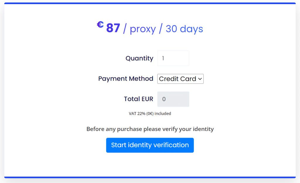 airproxy mobile proxy pricing table